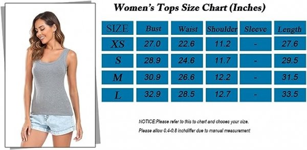 Women's Basic Ribbed Tank Top Sleeveless Scoop Neck Camisole Racerback Shirt